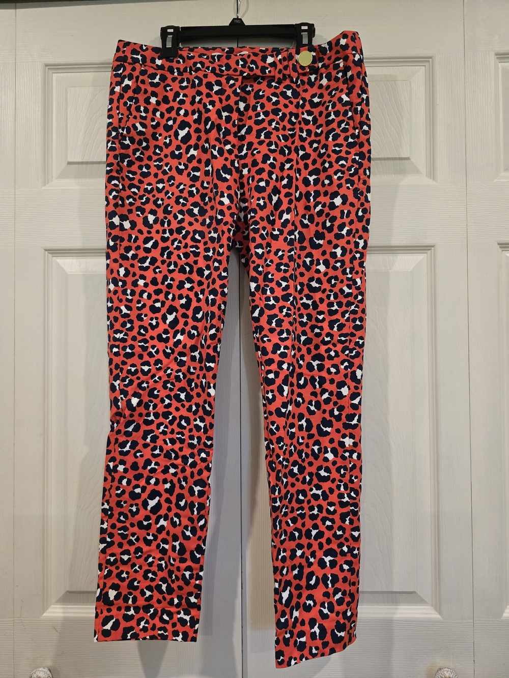 MICHAEL Michael Kors Red Leopard-Print Ankle Pants